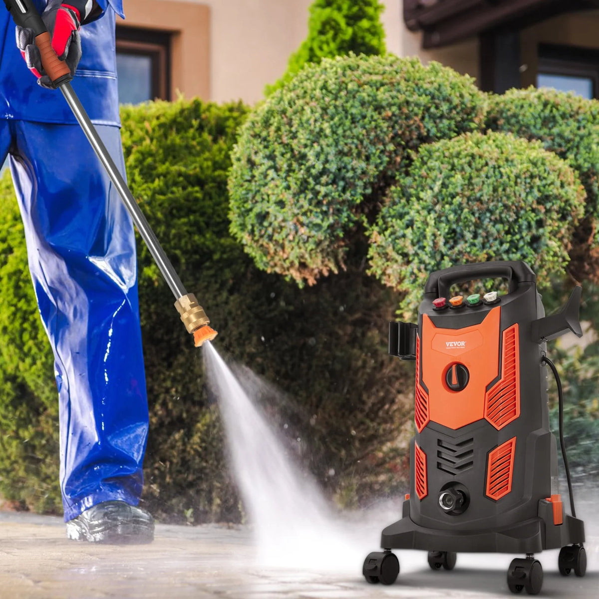 Electric Pressure Washer 2300 PSI 1.9 GPM Cold Water Wheeled J91784