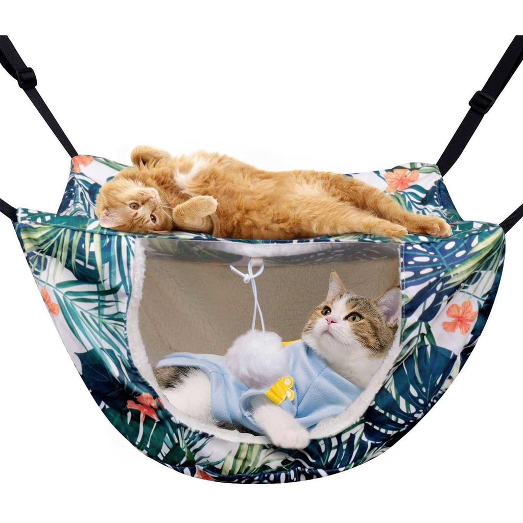 Cat Cage Hammock Double Layer Plush Hanging Pet Bed F753730