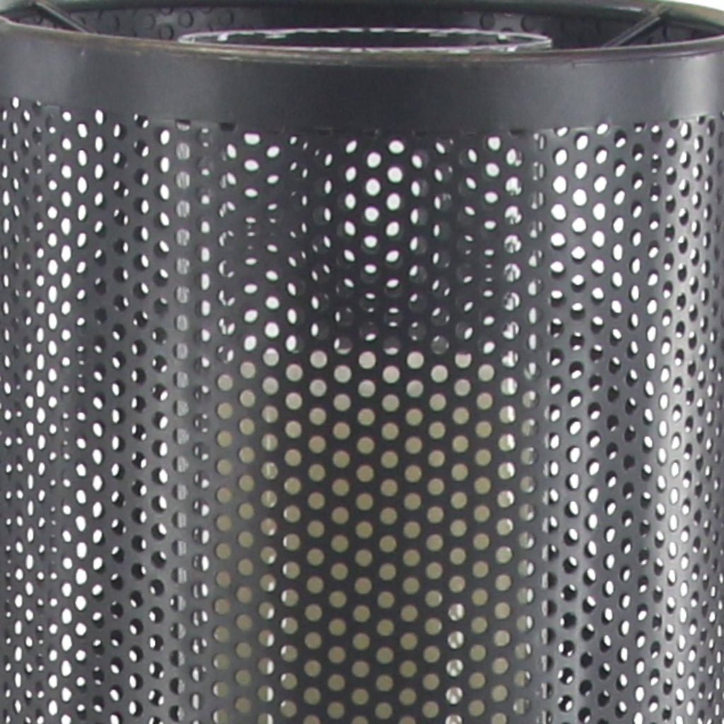 Black Iron and Glass Floor Candle Holder H482
