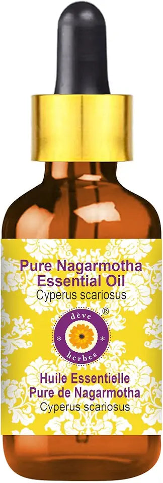 Pure Nagarmotha Essential Oil with Glass Dropper Steam Distilled 50ml F235906
