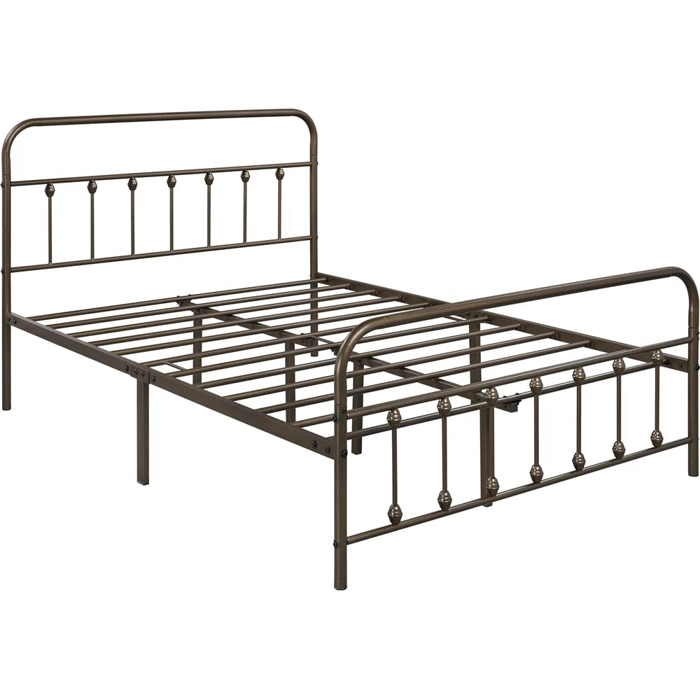 Queen Metal Bed Frame with Headboard & Footboard S21627