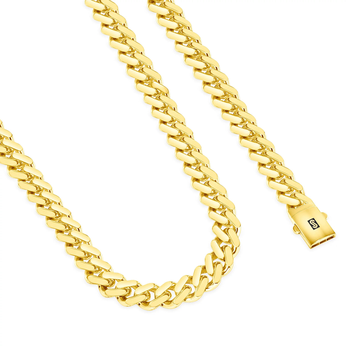 14k Yellow Gold 13mm Cuban Link Chain Necklace Z547