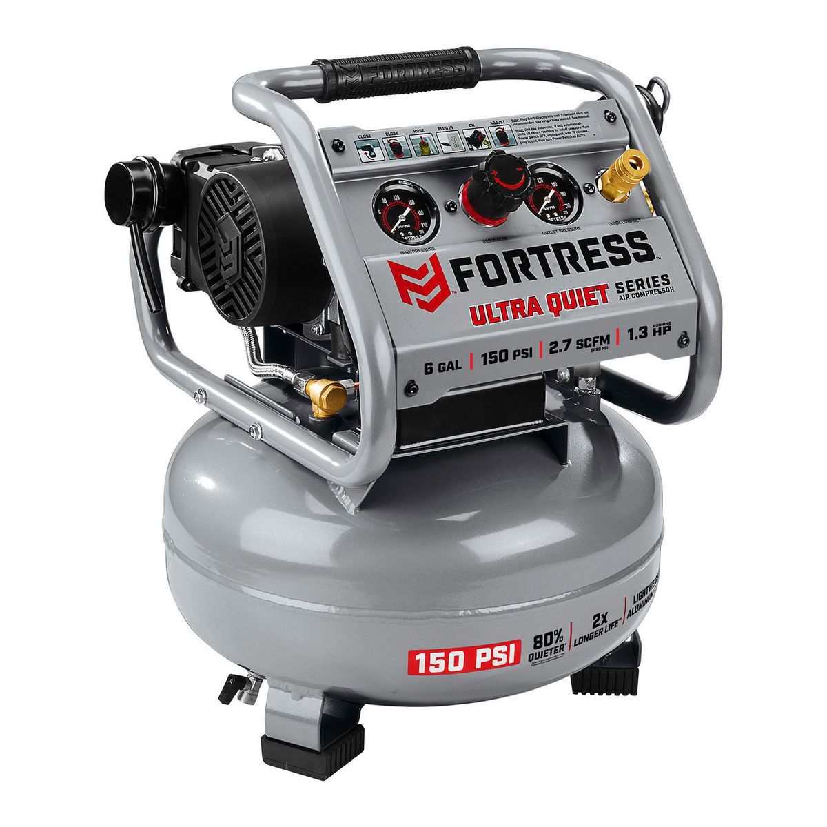6 Gallon 150 PSI Oil-Free Pancake Air Compressor Q7555