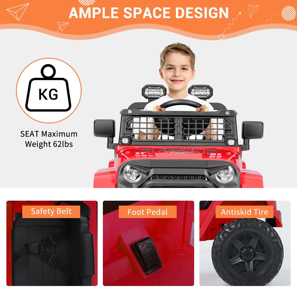 12V Electric Ride on Toy Car with Remote Control V53000