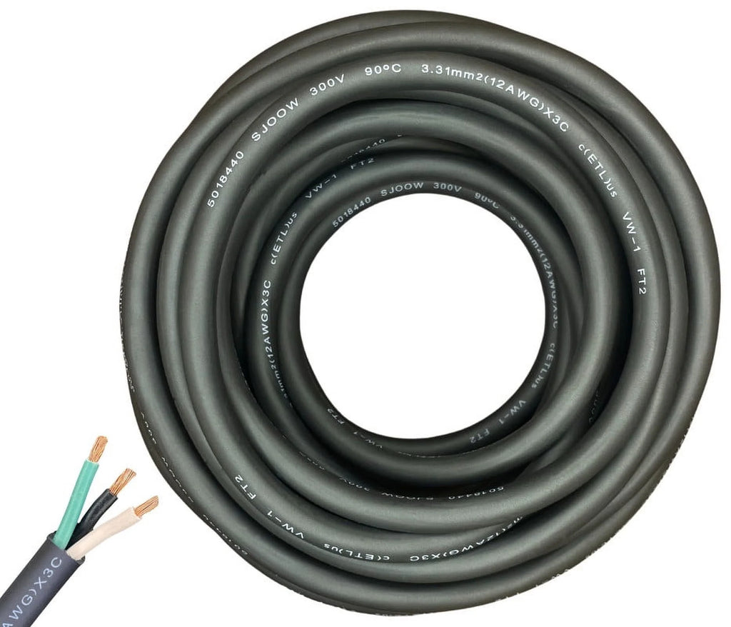 25 Feet 12 Gauge 3 Conductor Black SJOOW Cable N870