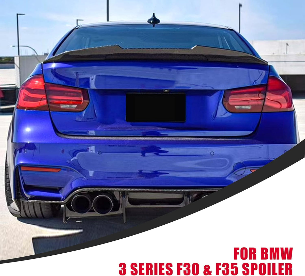 Dry Carbon Fiber Rear Trunk Spoiler Wing W1350