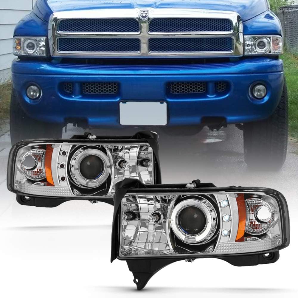 For 1994-2001 Dodge Ram 1500 2500 3500 LED Projector Headlights Assembly T29763