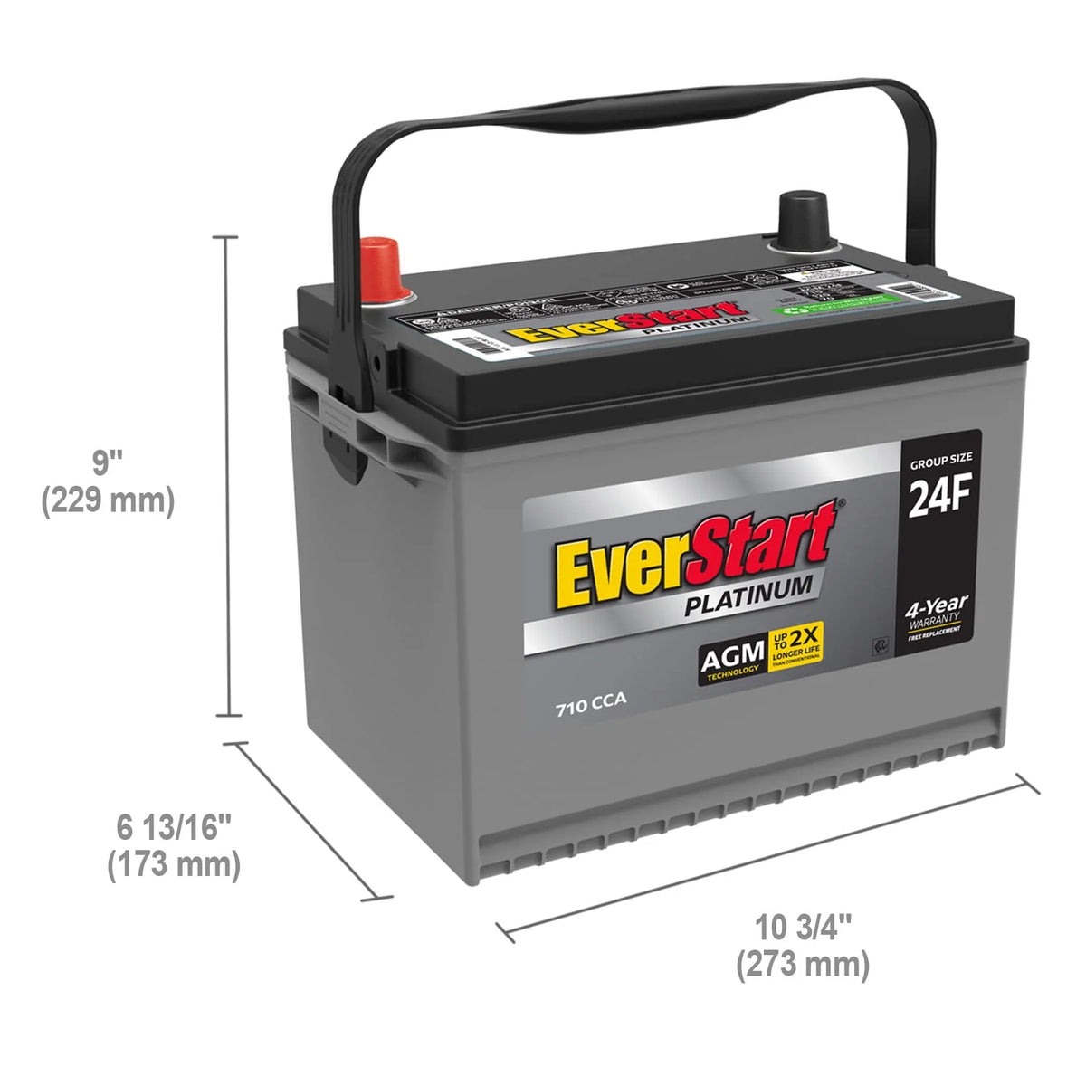 AGM Automotive Battery Group Size 24F 12 Volt 710 CCA X77193