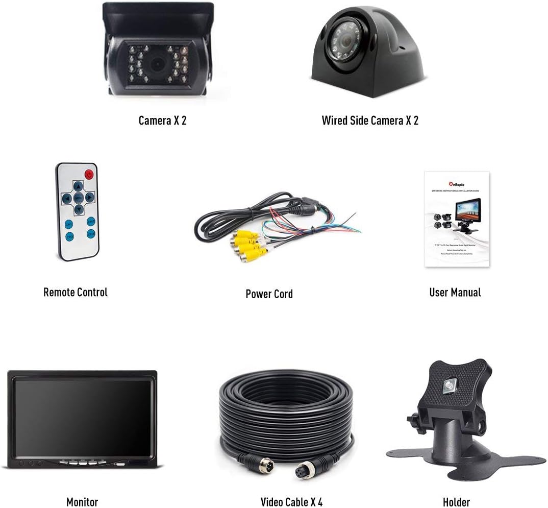 Backup Camera with Monitor 4 Channels Split Screen R462446