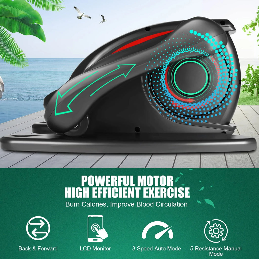 Under Desk Elliptical Machine Seated Pedal Exerciser with LCD Display D7184