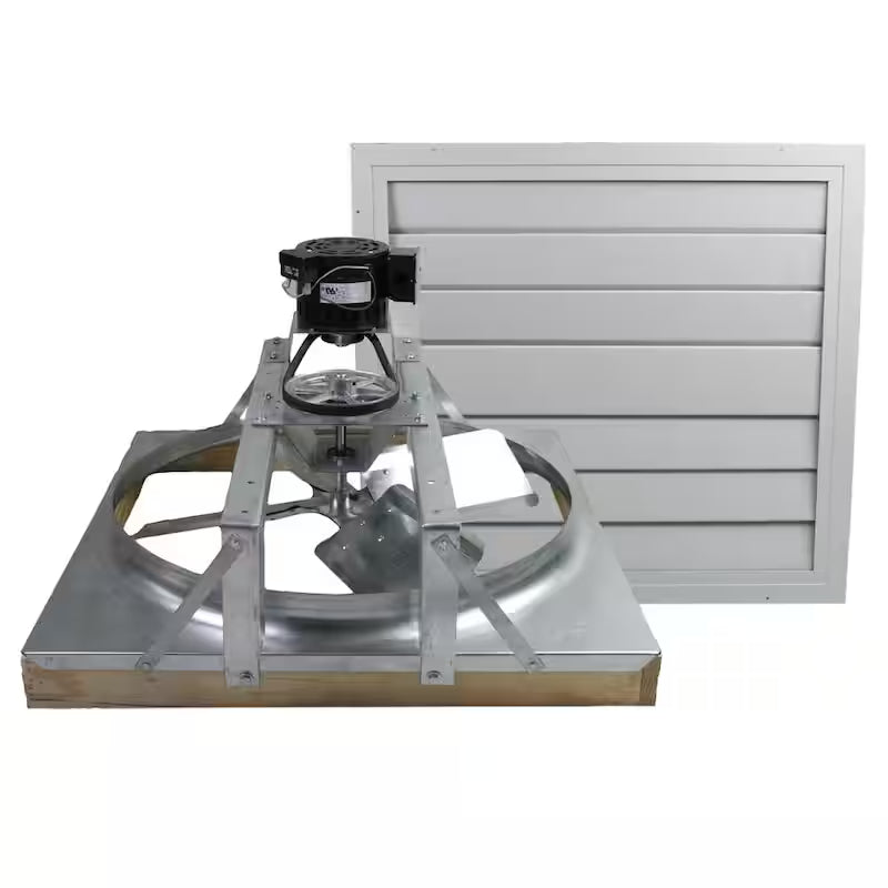 White Galvanized Steel Whole House Fan V997