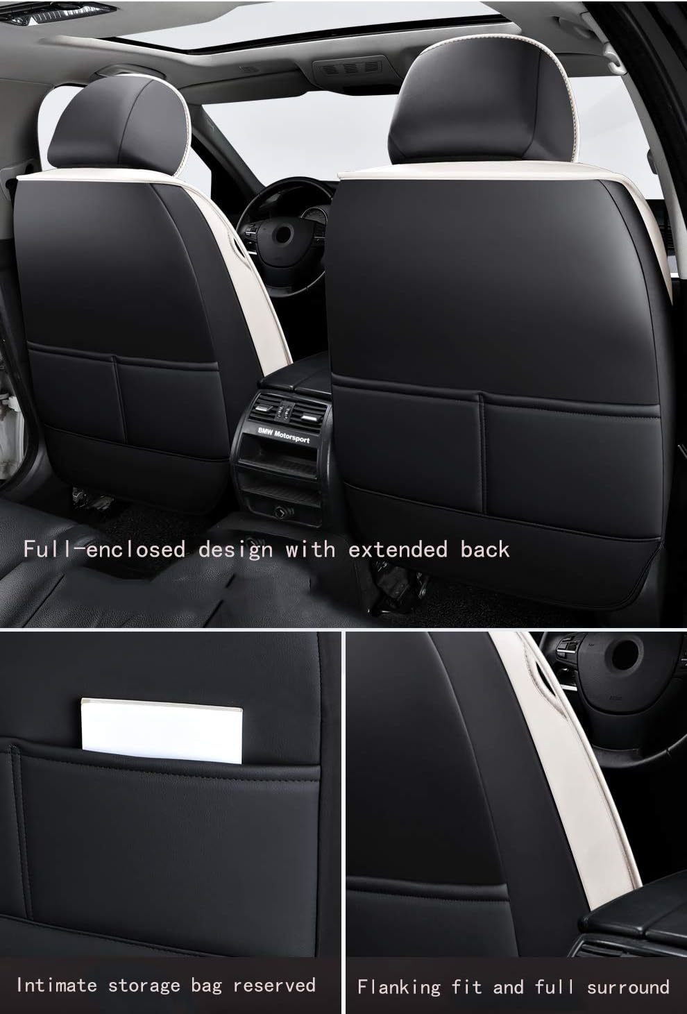 PU Breathable Leather Car Seat Cover 5-Seater T789695