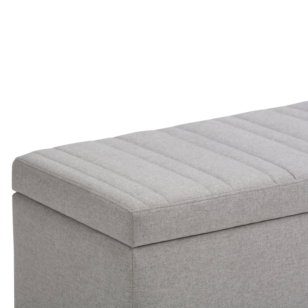 34 inch Wide Contemporary Rectangle Storage Ottoman Slate Grey A856485