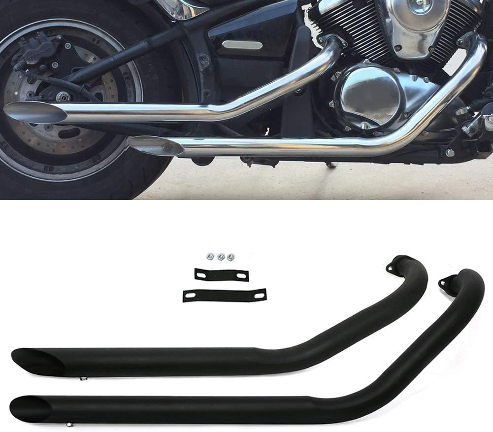 Chrome Full Exhaust Pipe with Silencer Mufflers R2325