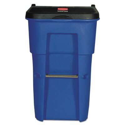 65 gal. Blue Rectangular Trash Can W1176