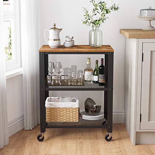 Kitchen Cart with 3 Shelves and 6 Hooks U4876