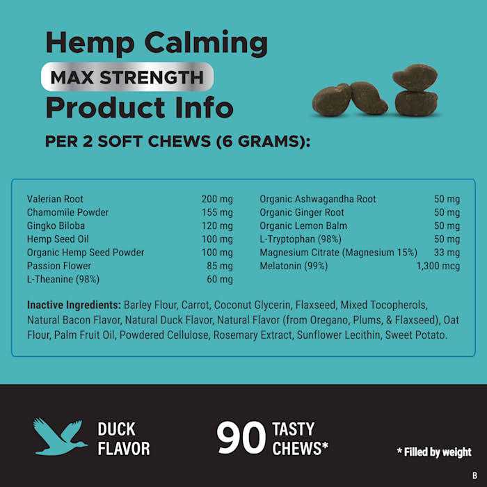 Hemp Calming Chews for Dogs W586835