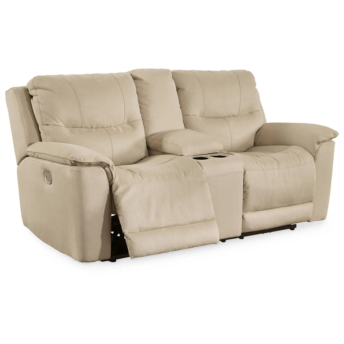 Latte Faux Leather Power Reclining Loveseat C3851