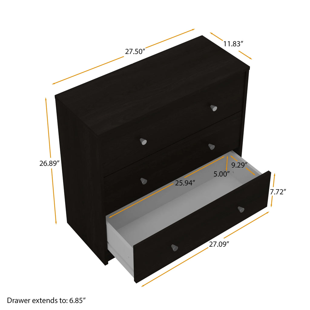 White 3 Drawer Dresser V52138