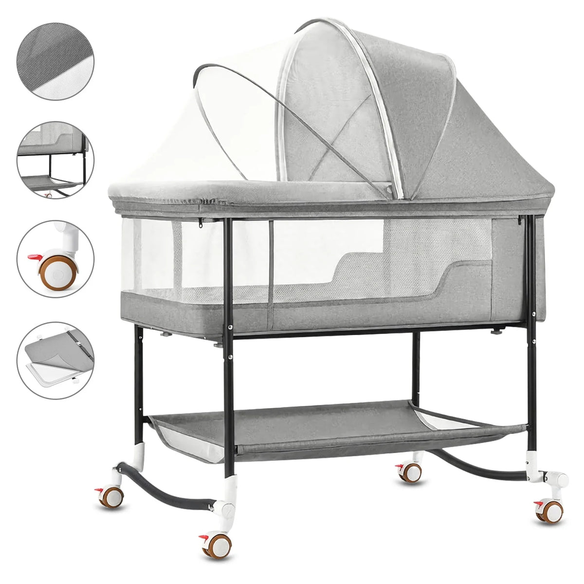 Portable 4 in 1 Baby Bassinet with Mattress & Diaper Pad Z199631