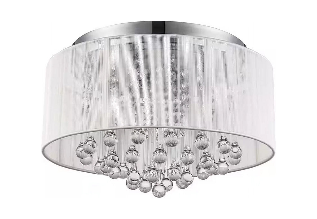 15 in. Chrome LED Flush Mount with Crystal Accent S9879