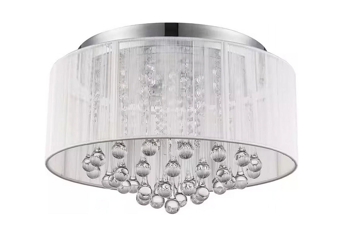 15 in. Chrome LED Flush Mount with Crystal Accent S9879