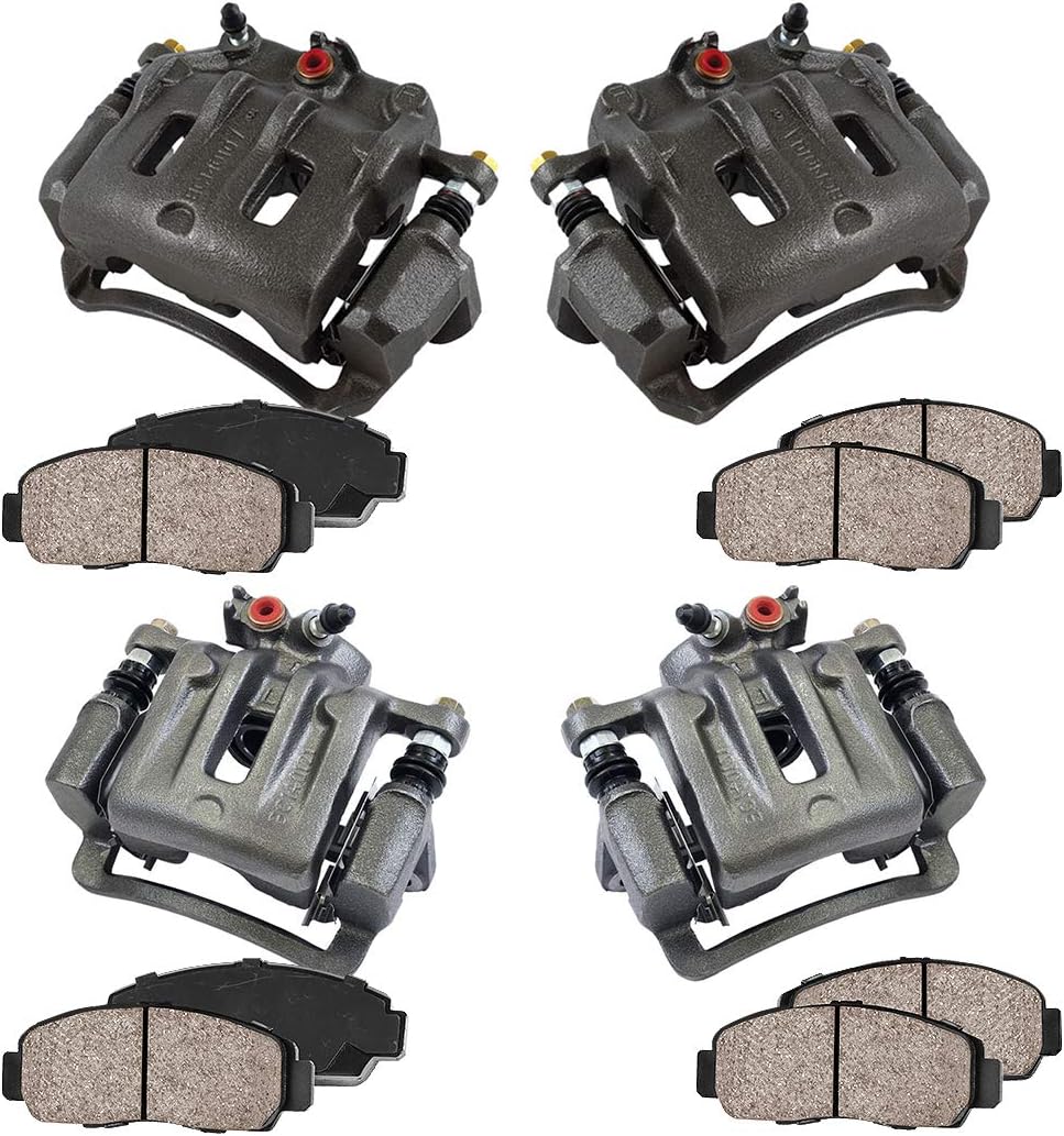 Front + Rear Loaded OE Calipers + Ceramic Brake Pads Kit N60404