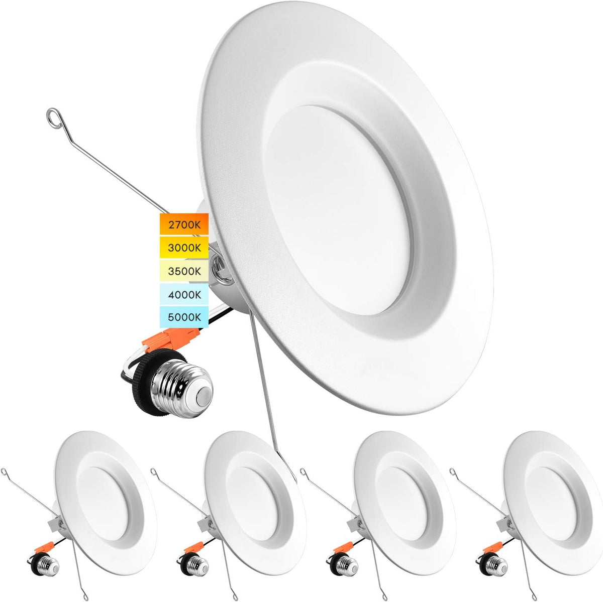 5/6 Inch LED Recessed Retrofit Downlight, 14W, Color Selectable, Dimmable, 16 Pack C2397