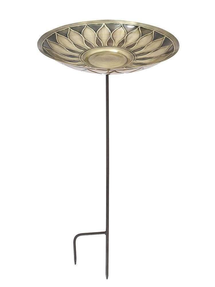 Brass Birdbath with Stake K98513
