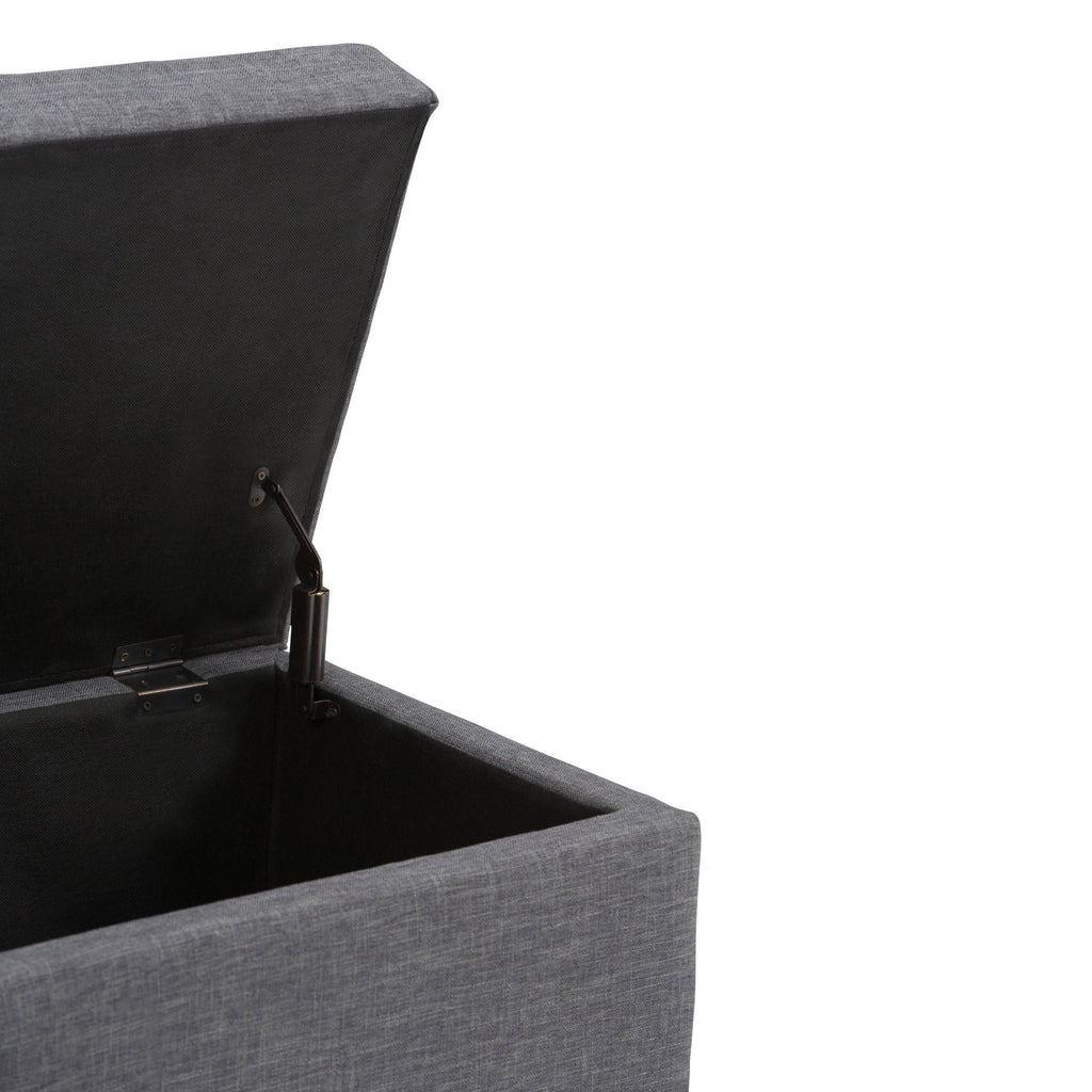 34 inch Wide Contemporary Rectangle Storage Ottoman Slate Grey A856485