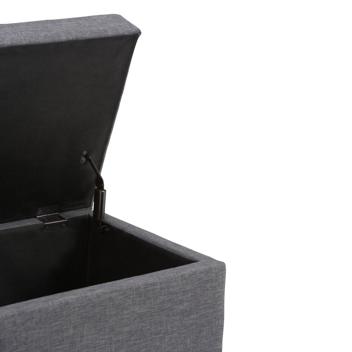 34 inch Wide Contemporary Rectangle Storage Ottoman Slate Grey A856485