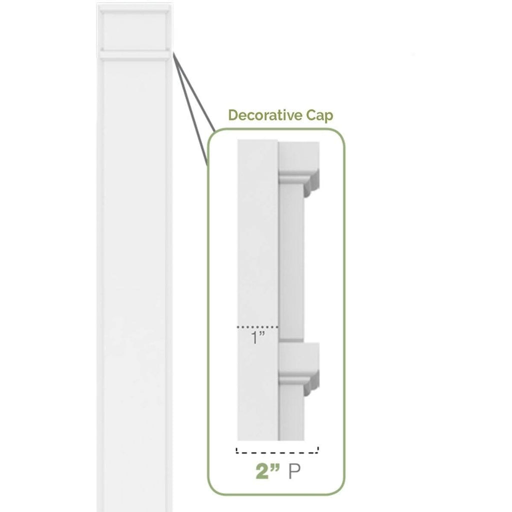 10x108 Raised Panel PVC Pilaster with Capital & Base (Pair) N70136