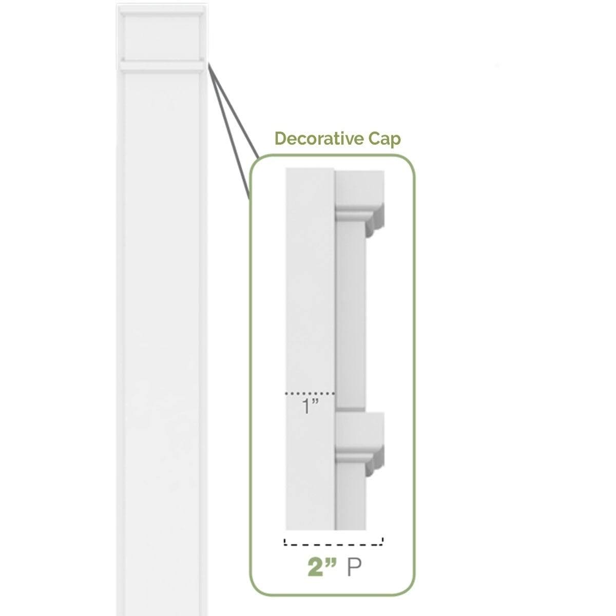 10x108 Raised Panel PVC Pilaster with Capital & Base (Pair) N70136