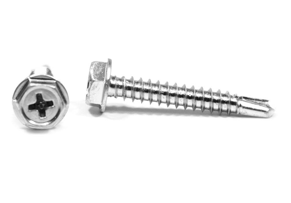 #10-16 x 1/2 Self Drilling Screw Phillips Hex Washer Head Zinc Plated Y472287