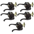 5 Piece Oil Rubbed Bronze Door Handles H202