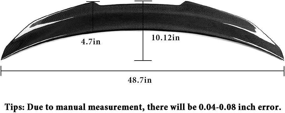 Dry Carbon Fiber Rear Trunk Spoiler Wing W1350