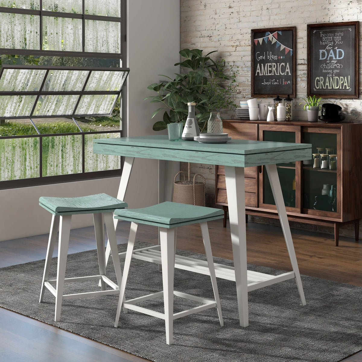 3-Piece 47-Inch Counter Height Table Set R592