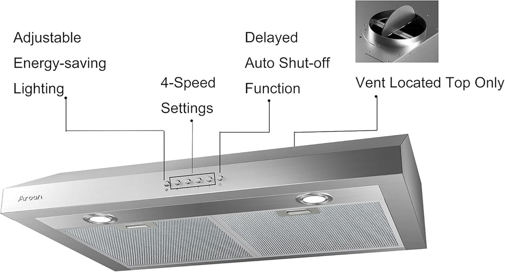 36 inch 900 CFM Slim Stainless Steel Under Cabinet Range Hood L35843