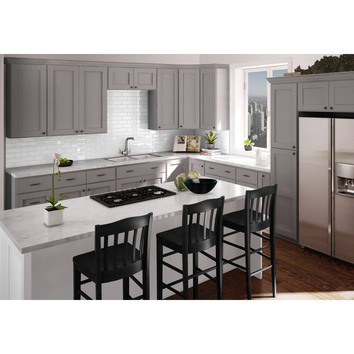 15x22 Single Door Wall Cabinet Dove Gray Y238610