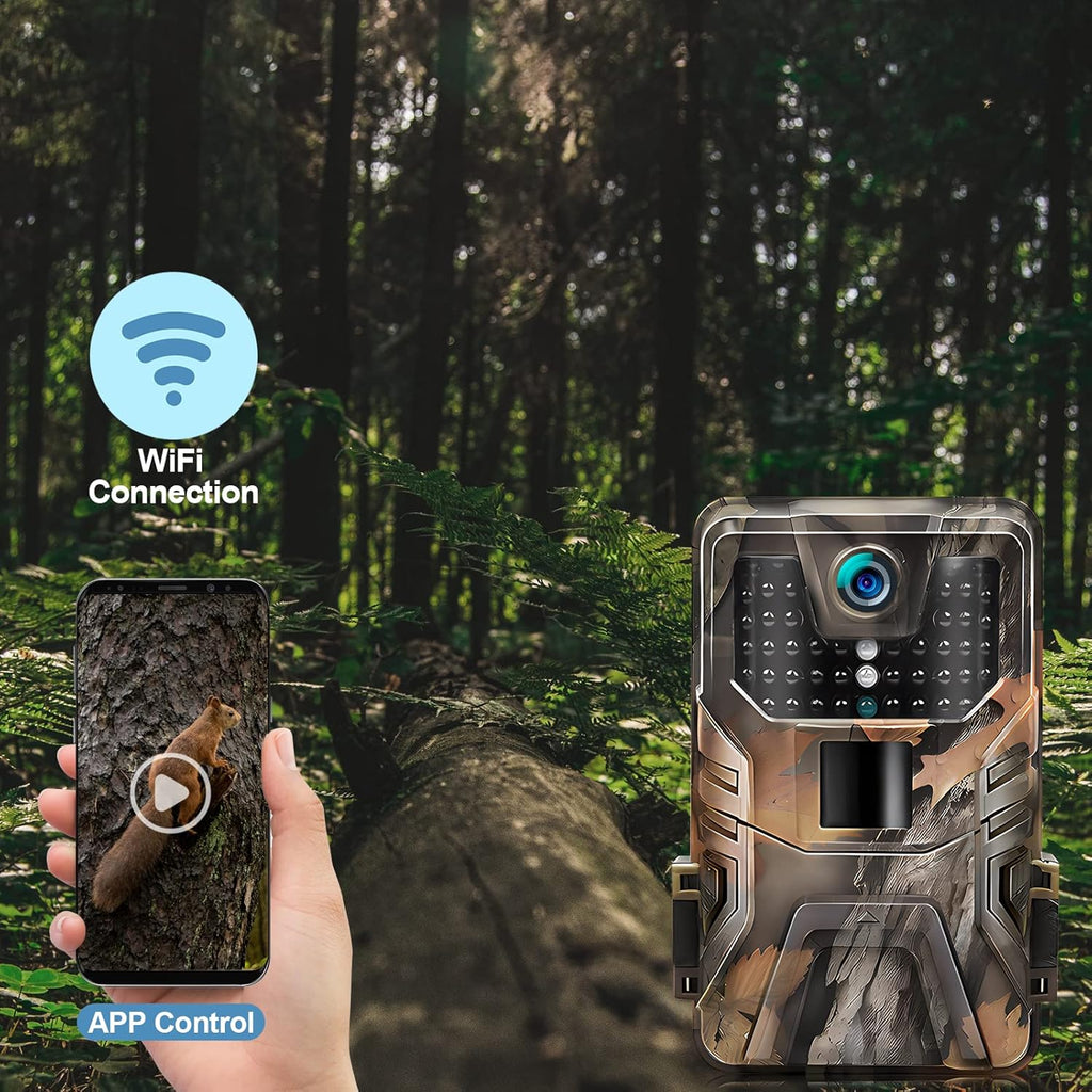 4K 30MP WiFi Trail Camera with No Glow Night Vision IP66 Waterproof M99161