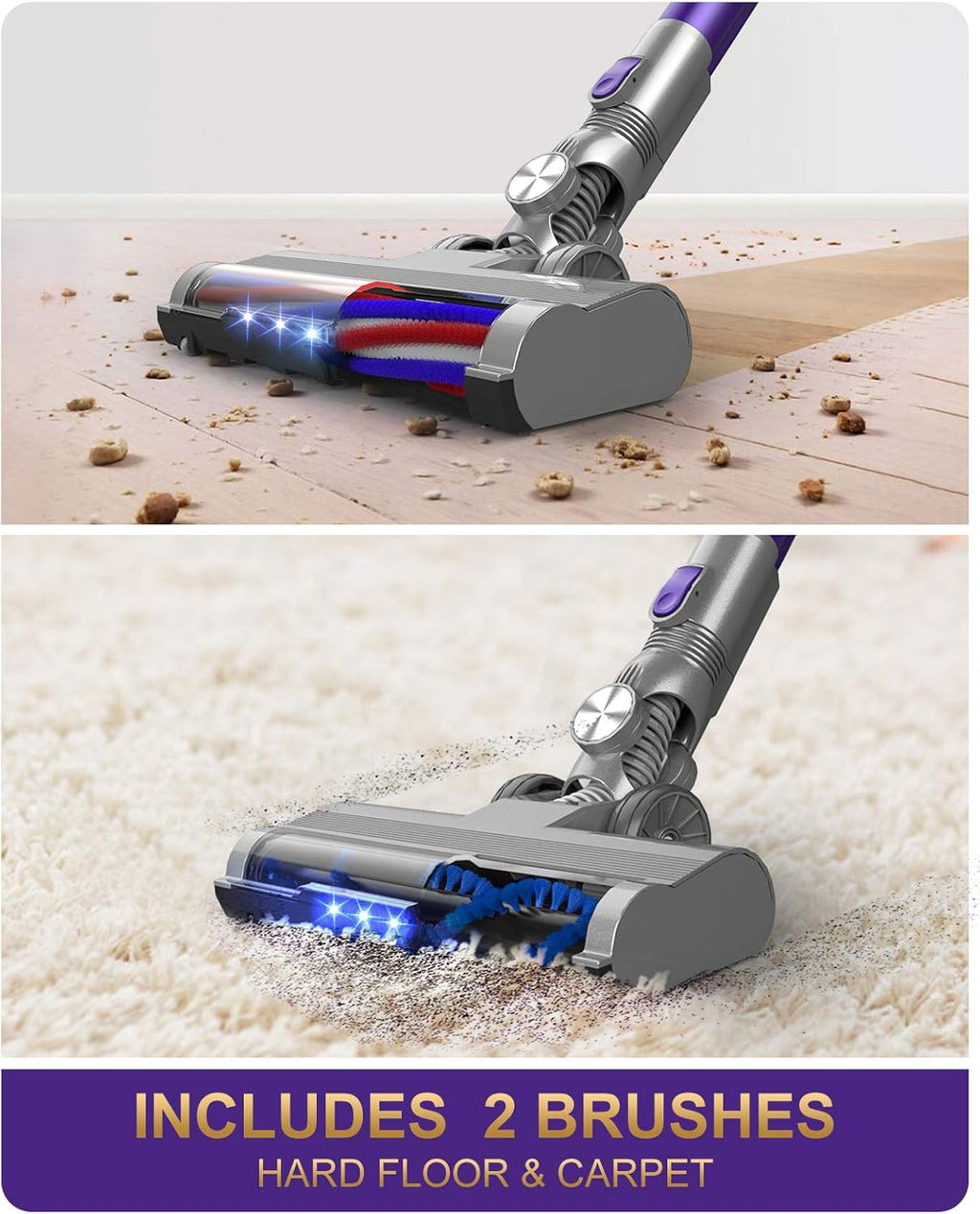 Cordless Vacuum Cleaner, 26KPA Stick Vacuum with Detachable Battery E95798