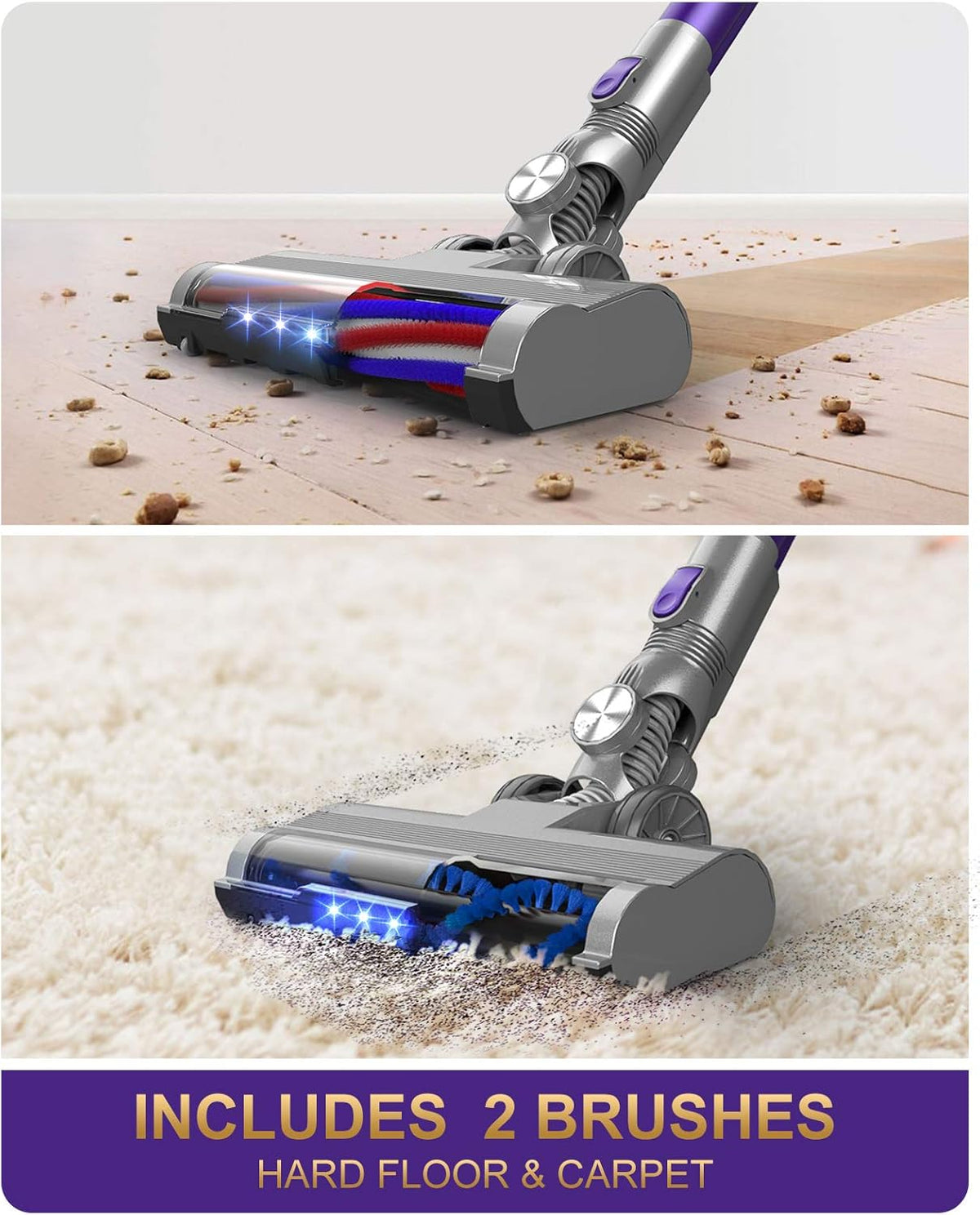 Cordless Vacuum Cleaner, 26KPA Stick Vacuum with Detachable Battery E95798
