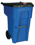 65 gal. Blue Rectangular Trash Can W1176