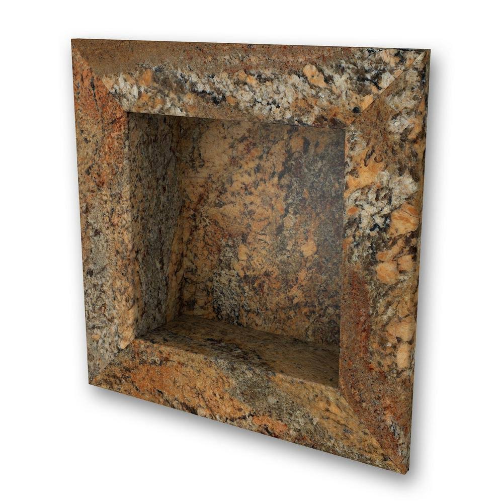 17 in. x 17 in. Square Recessed Shampoo Caddy in Crema Bordeaux F377002