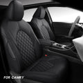 Full Coverage Faux Leather Car Seat Covers Full Set Beige Q429561