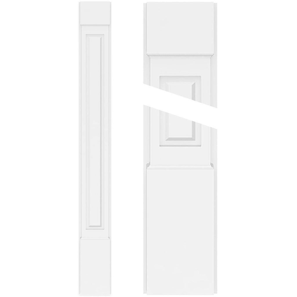 10x108 Raised Panel PVC Pilaster with Capital & Base (Pair) N70136