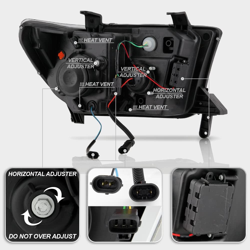 Black LED Projector Headlights E889