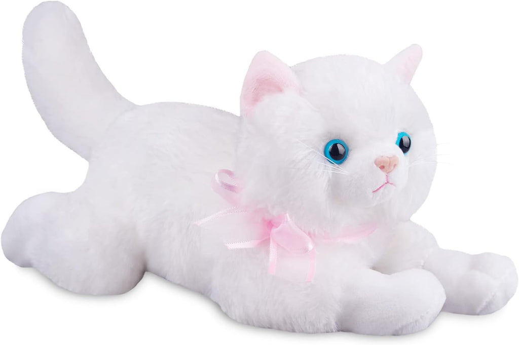 White 3 Pcs Mini Plush Cat Toy Set C9947