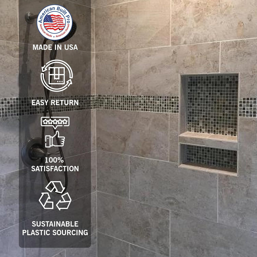 Black Matte Shower Niche Tile Template W209