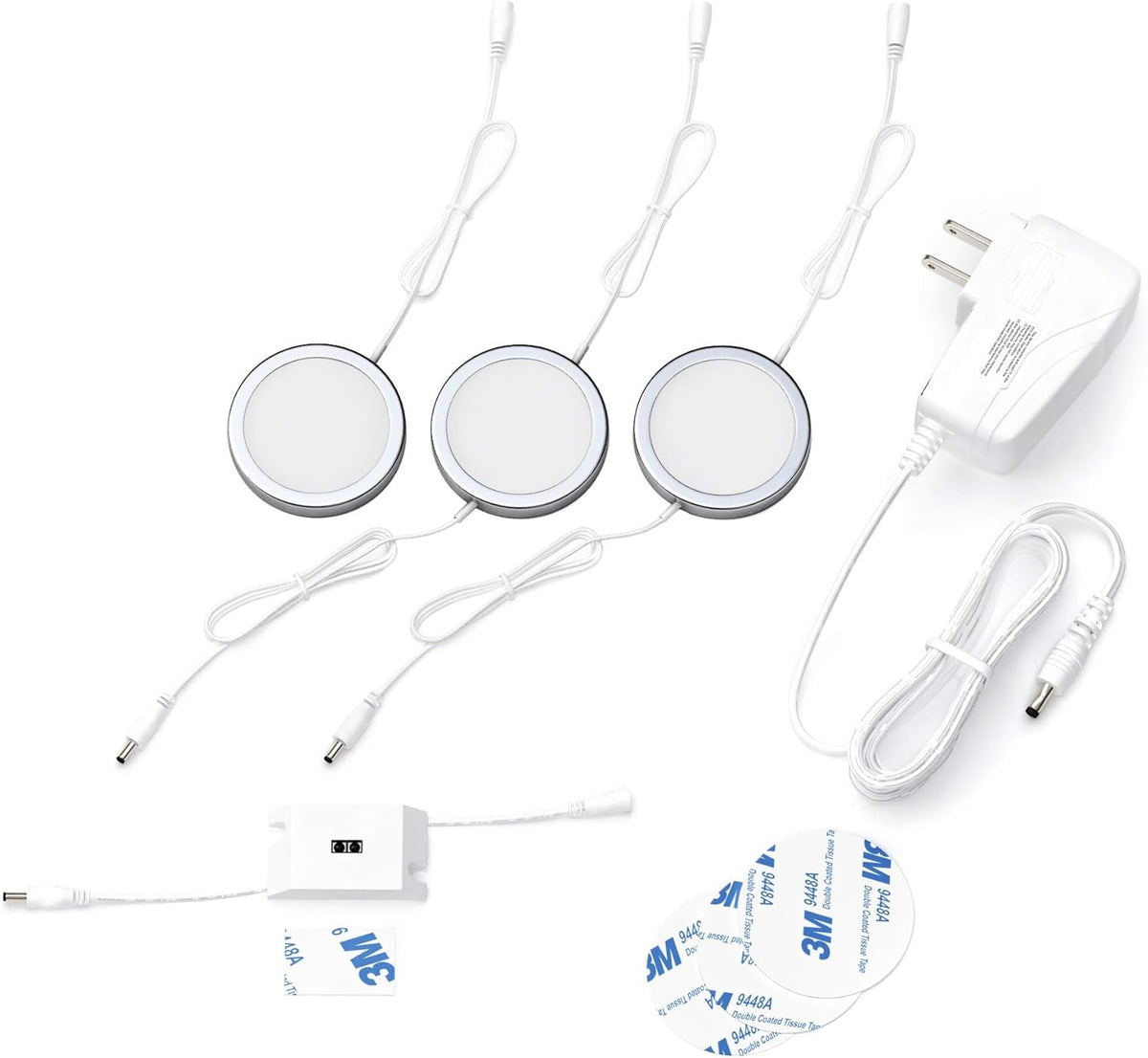 Under Cabinet Puck Lights with Hand Wave Sensor, Dimmable, Pack of 12, Cool White B5541